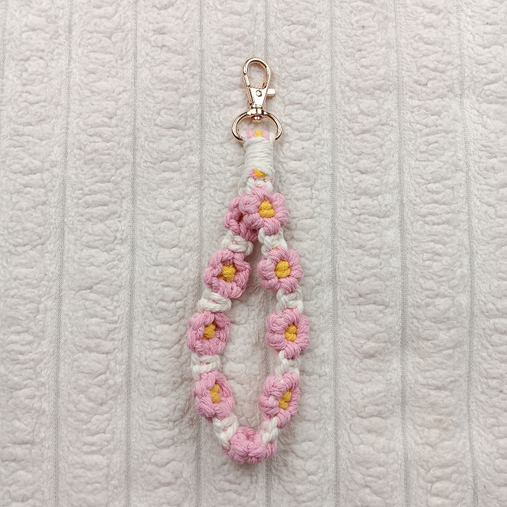 2/$20 Bohemian Flower Daisy Weave Wrislet Key Chain Bracelet